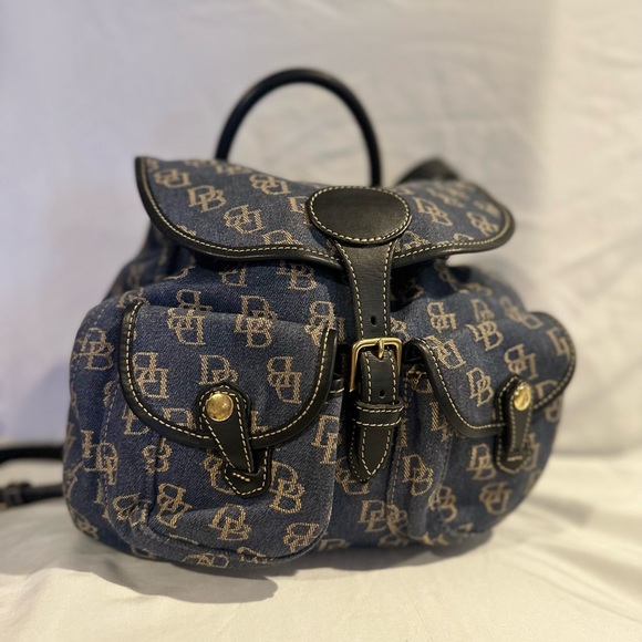 Signature Canvas Dooney & Bourke - Backpack - Blue Fabric Denim - Picture 2 of 15